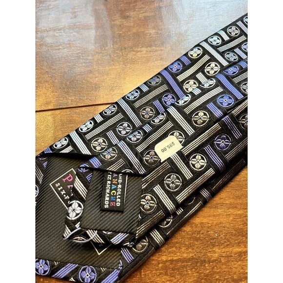 Panache Mens 100% Silk Desiner High Quality Printed Colorful Tie NWT - Picture 4 of 6